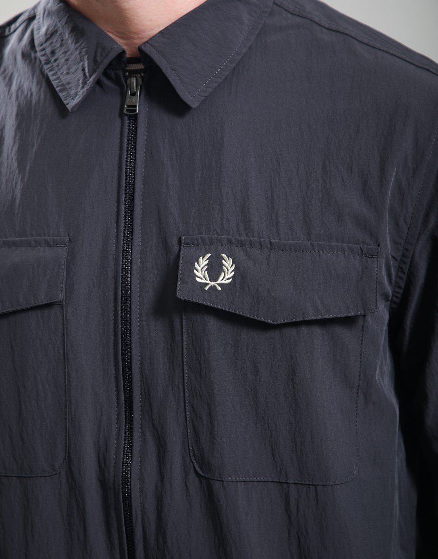 Fred Perry Zip Through Overshirt Anchor Grey