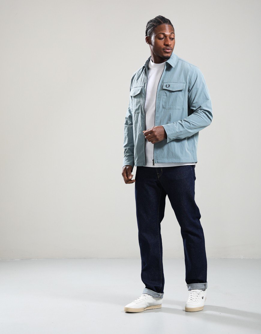 Fred Perry Zip Through Overshirt Stockport Blue Fred Perry Zip Through Overshirt Stockport Blue