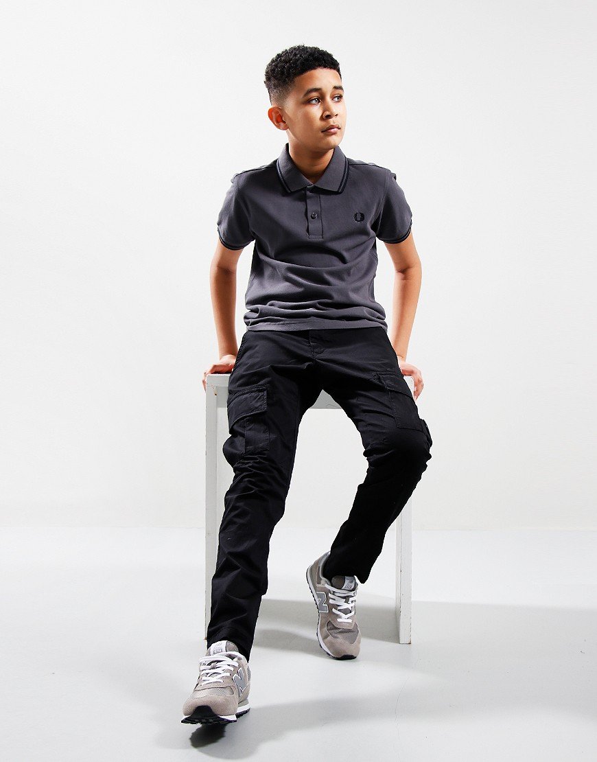 Fred Perry Kids Twin Tipped Polo Shirt Gunmetal/Black