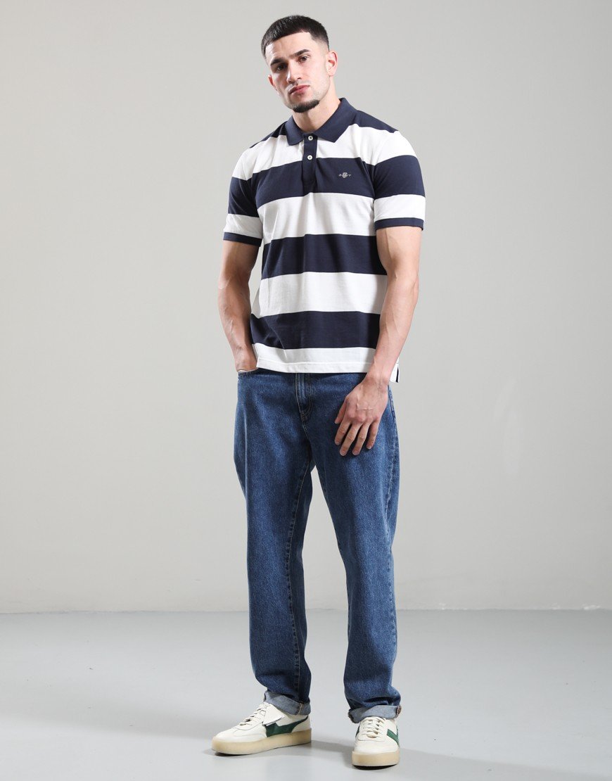 GANT Block Stripe Polo Evening Blue