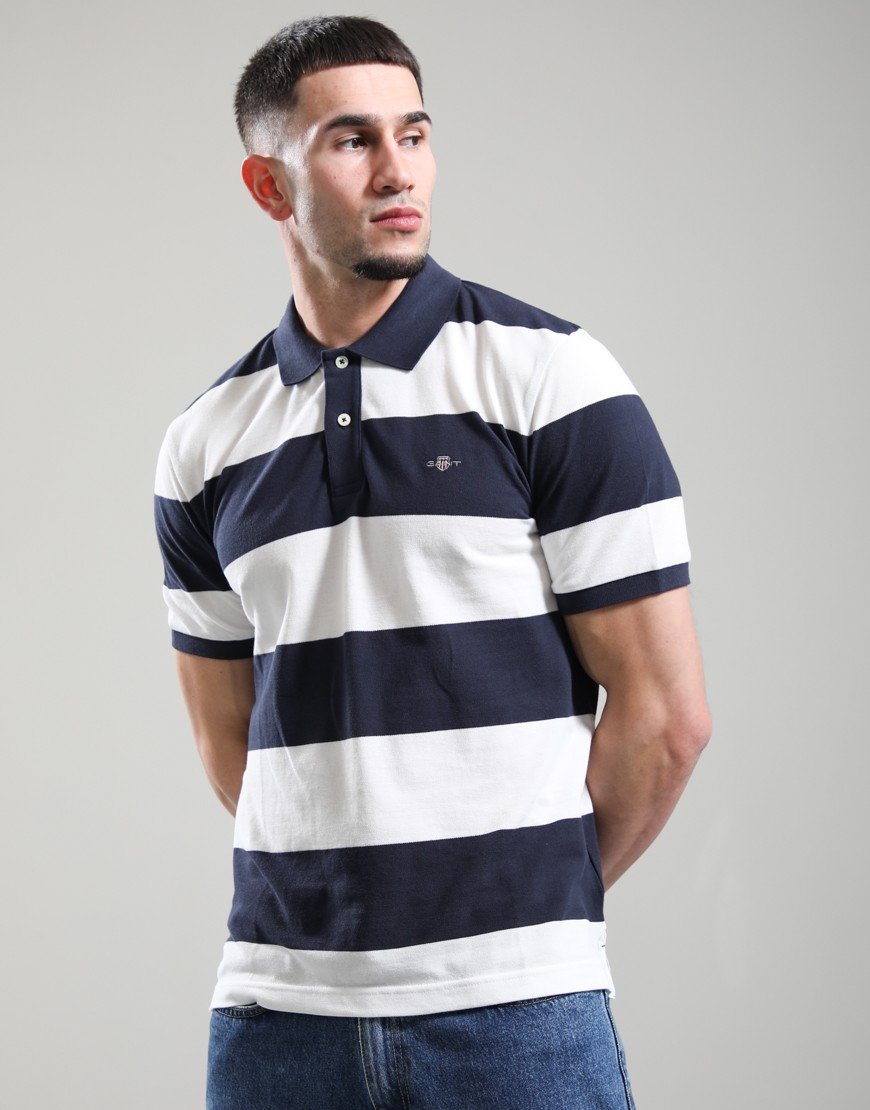GANT Block Stripe Polo Evening Blue
