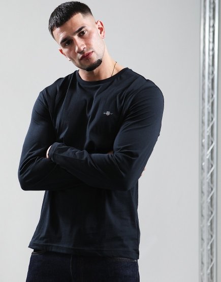 GANT Regular Shield Long Sleeve T-Shirt Black