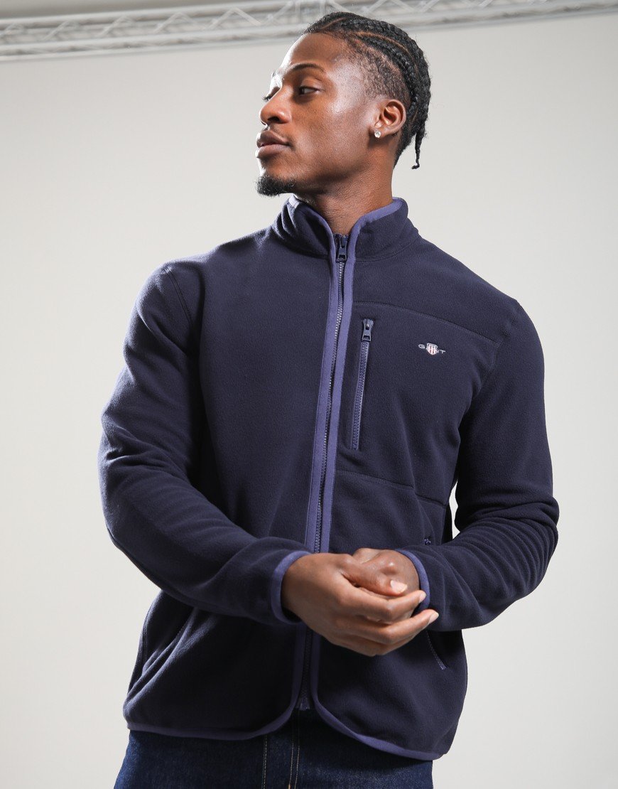 GANT Micro Fleece Jacket Evening Blue GANT Micro Fleece Jacket Evening Blue