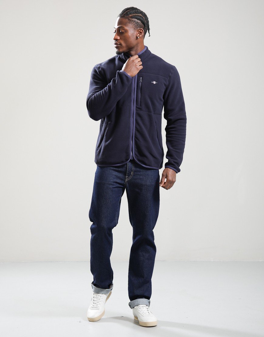 GANT Micro Fleece Jacket Evening Blue GANT Micro Fleece Jacket Evening Blue