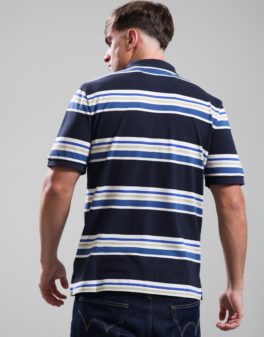 GANT Multi Striped Polo Shirt Evening Blue
