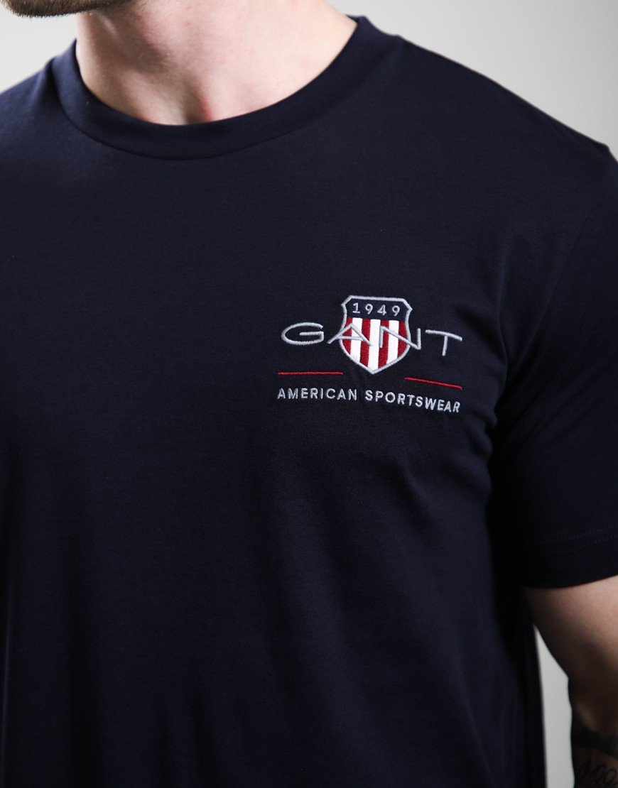 Gant Regular Archive Shield Embroidered T-Shirt Evening Blue