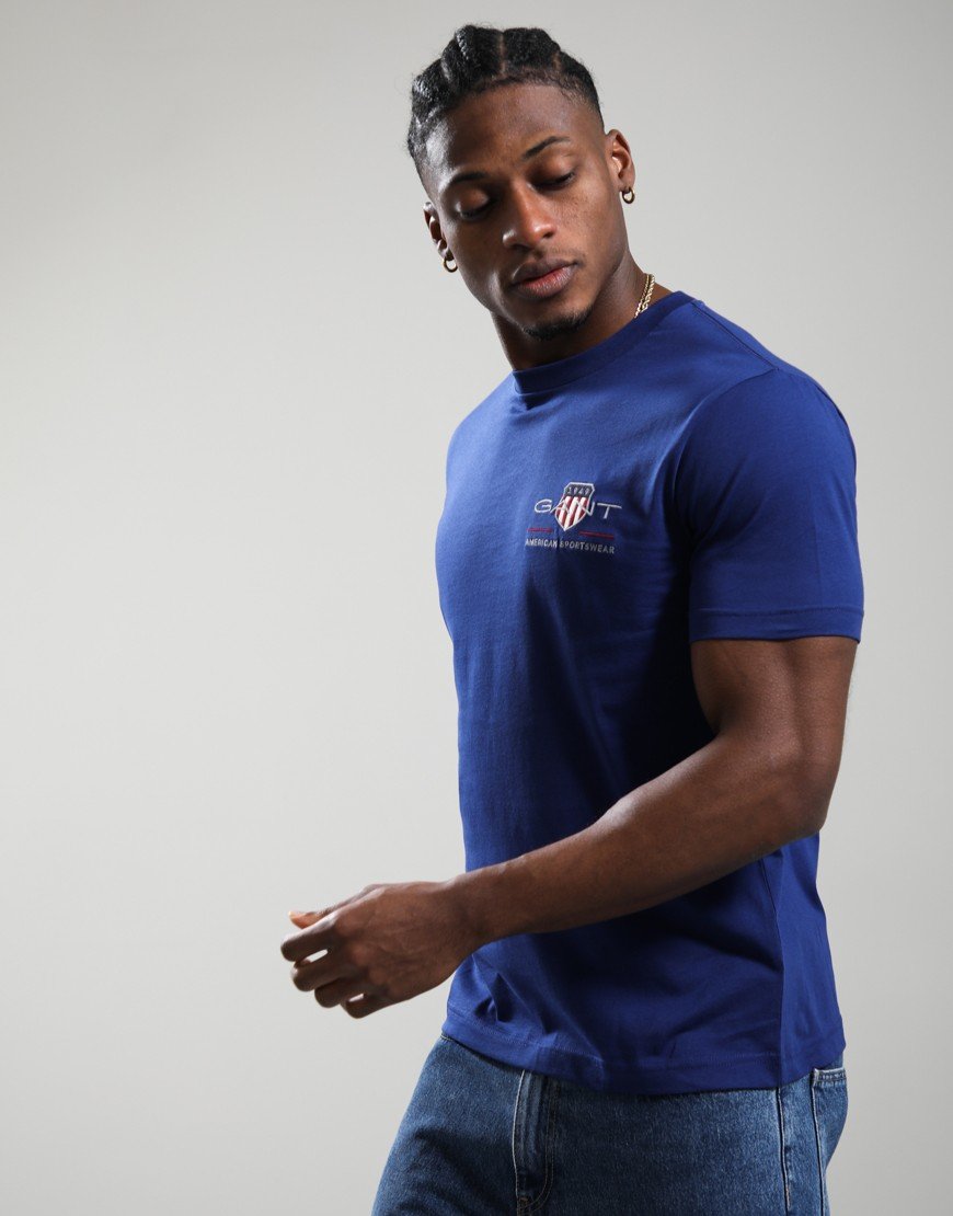 GANT Regular Archive Shield Embroidered T-Shirt Rich Navy