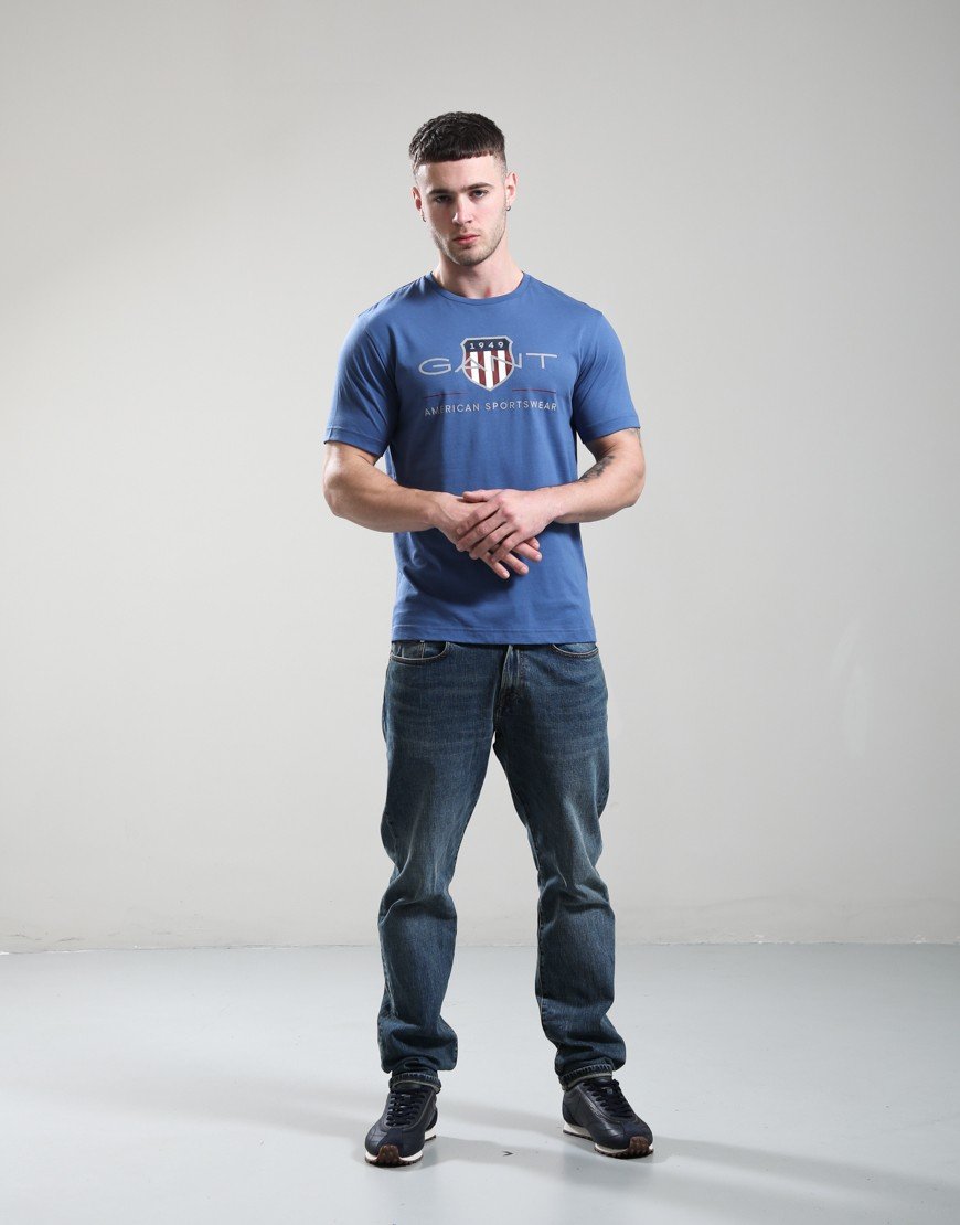 Gant Regular Archive Shield T-Shirt Vintage Blue