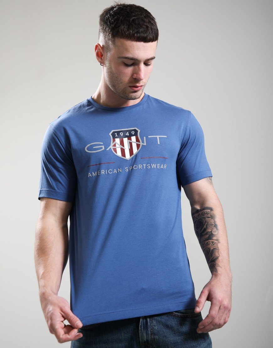 Gant Regular Archive Shield T-Shirt Vintage Blue