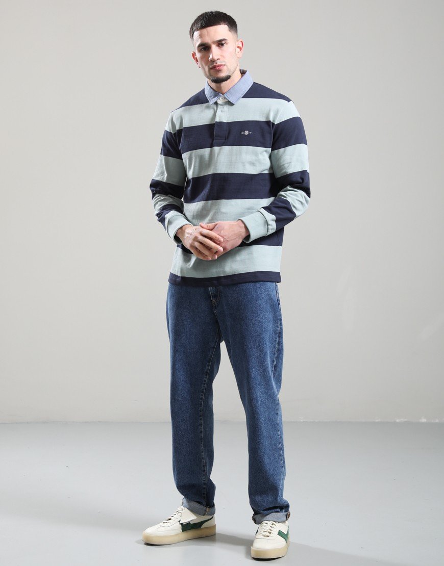 GANT Regular Chambray Collar Striped Heavy Rugger Ceramic Grey