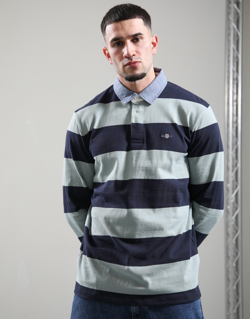 GANT Regular Chambray Collar Striped Heavy Rugger Ceramic Grey