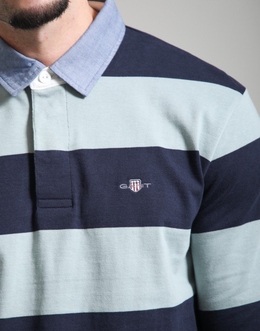 GANT Regular Chambray Collar Striped Heavy Rugger Ceramic Grey