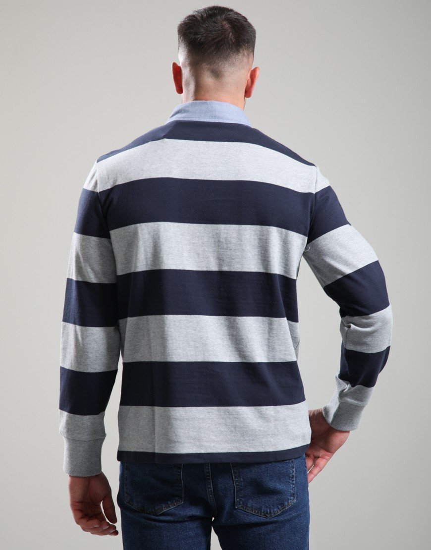 GANT Regular Chambray Collar Striped Heavy Rugger Grey Melange