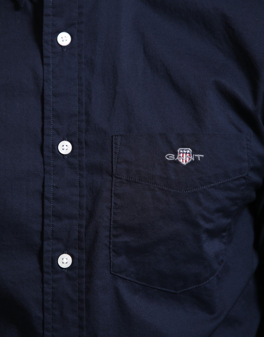 GANT Long Sleeve Regular Fit Poplin Shirt Evening Blue