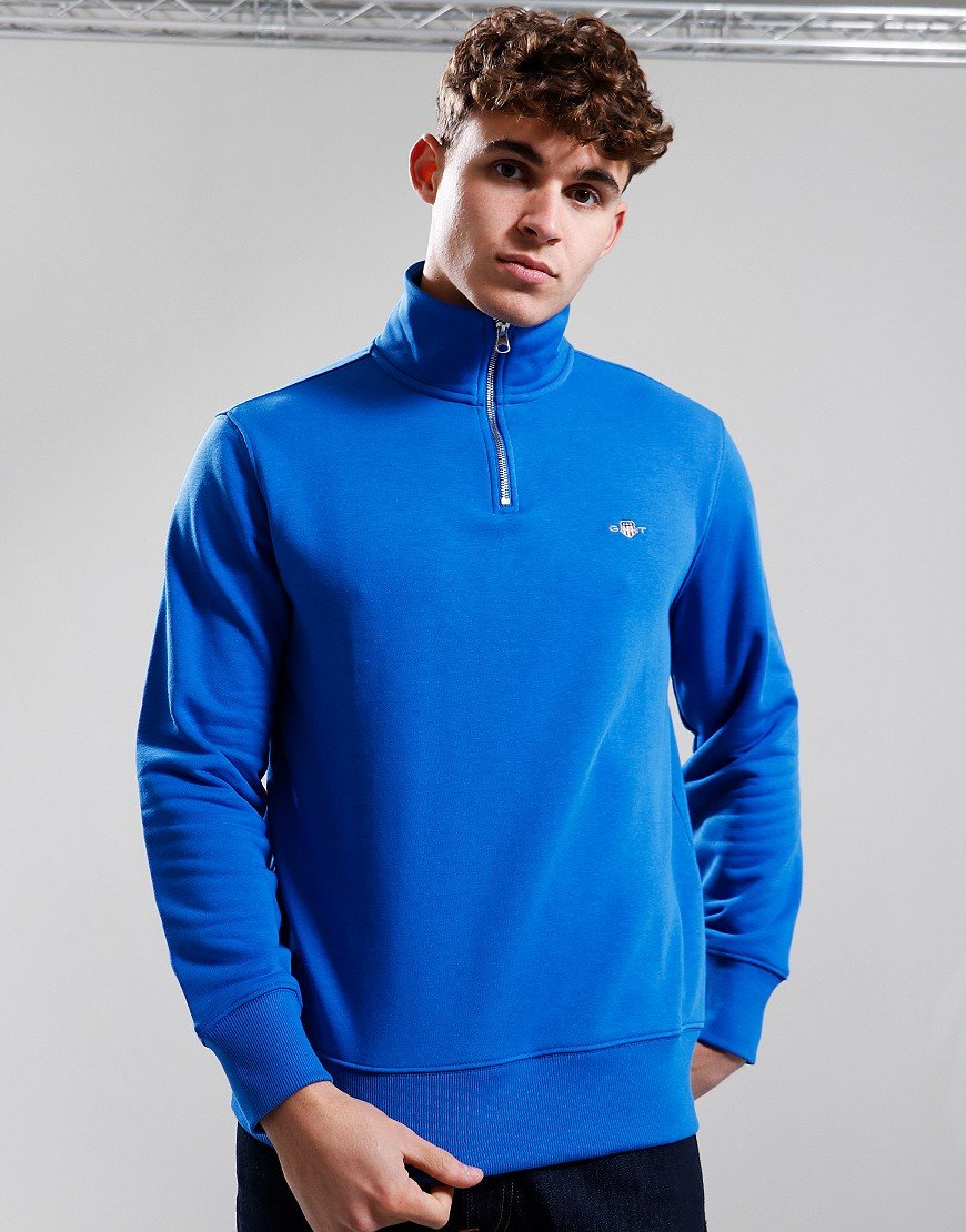 GANT Heren Reg Shield Half Zip Sweat Sweatshirt, gemengd grijs, 5XL