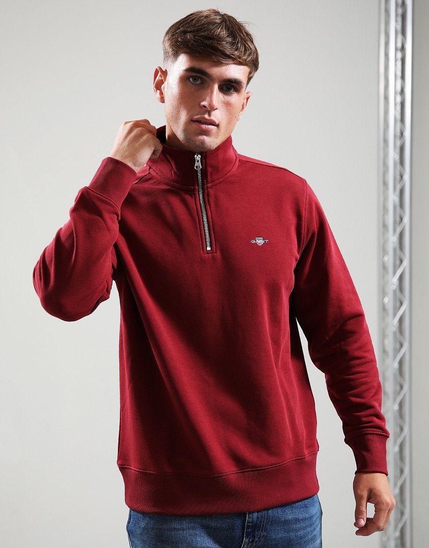 GANT Regular Shield Half Zip Sweat Plumped Red