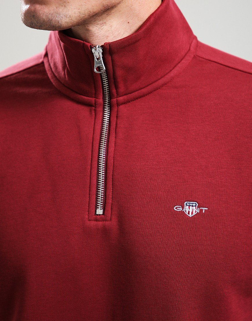 GANT Regular Shield Half Zip Sweat Plumped Red