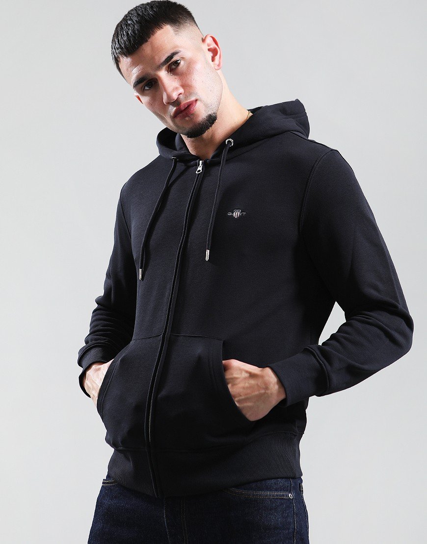 GANT Shield Zip Hoodie Black
