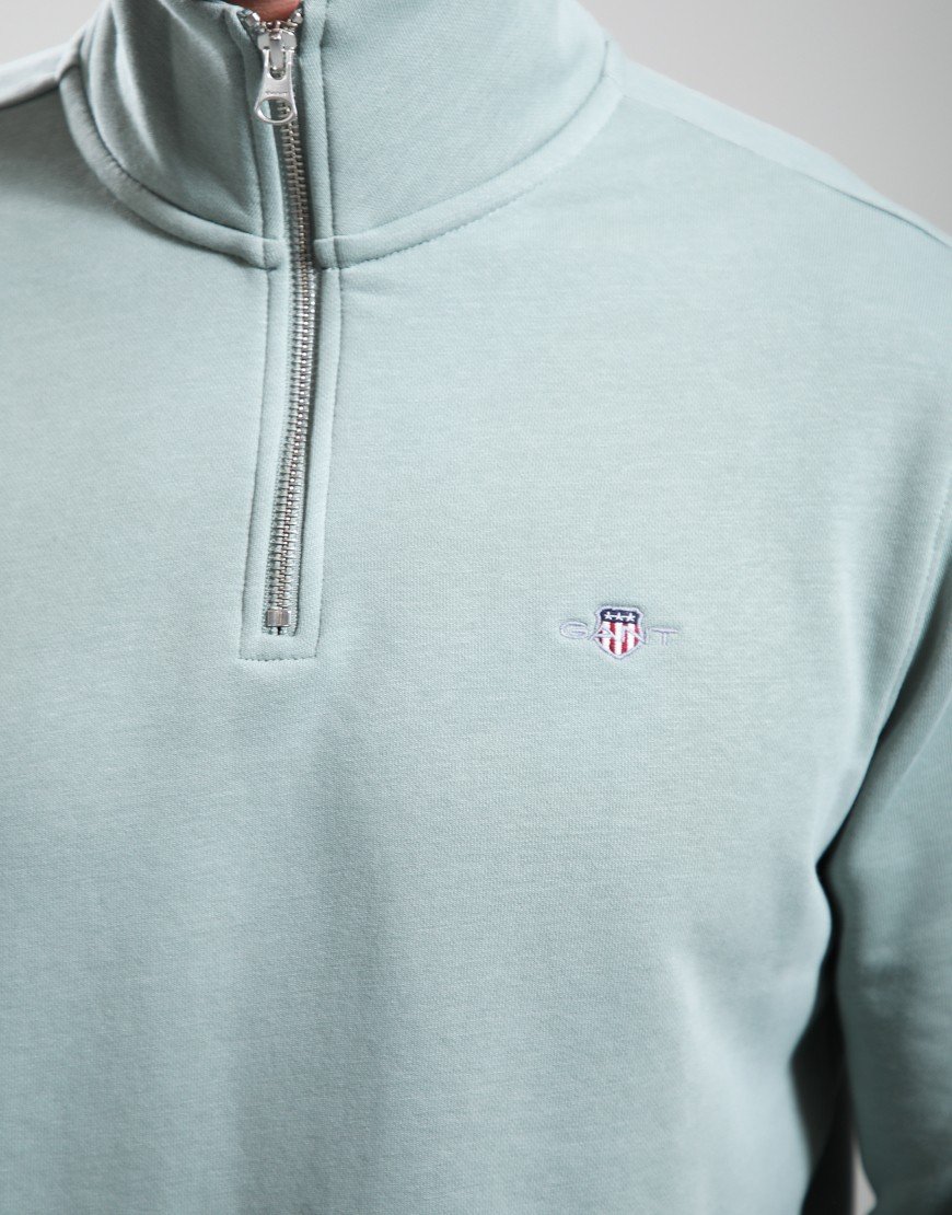 GANT Regular Shield Half Zip Sweat Ceramic Grey