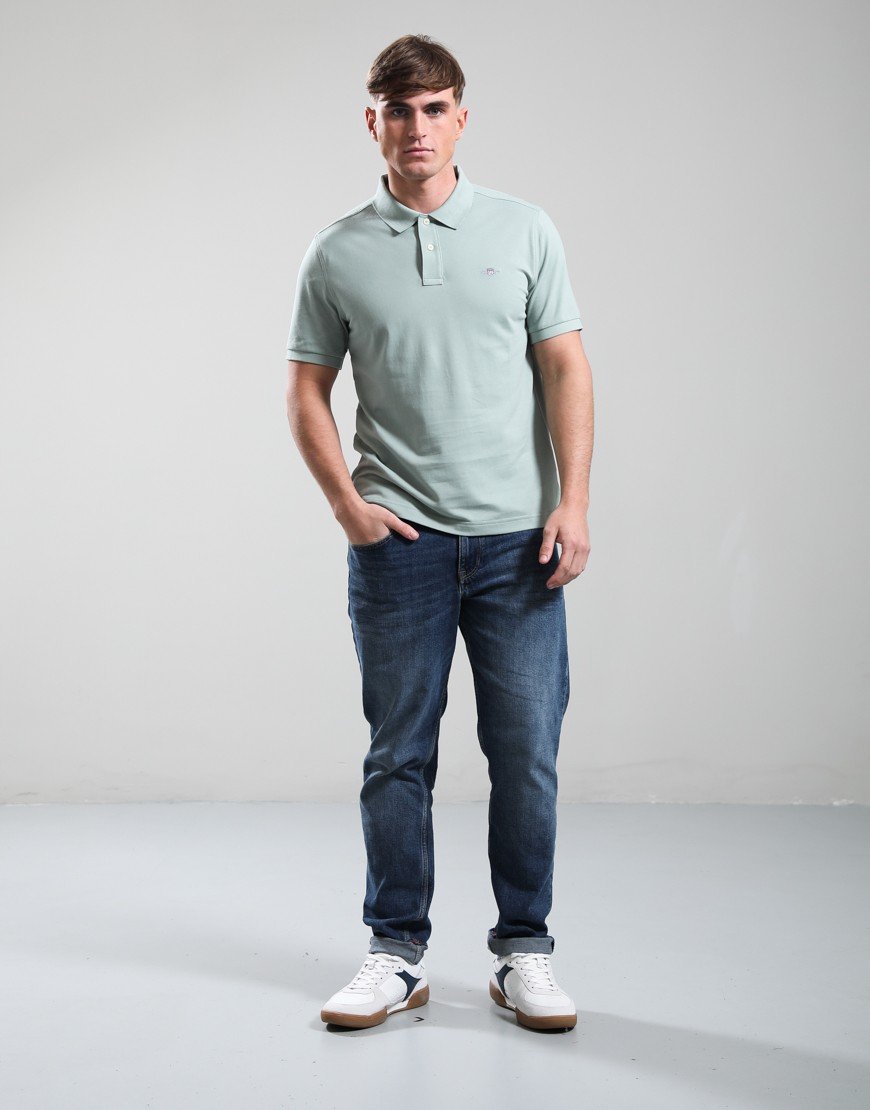 GANT Regular Shield Pique Polo Shirt Ceramic Grey