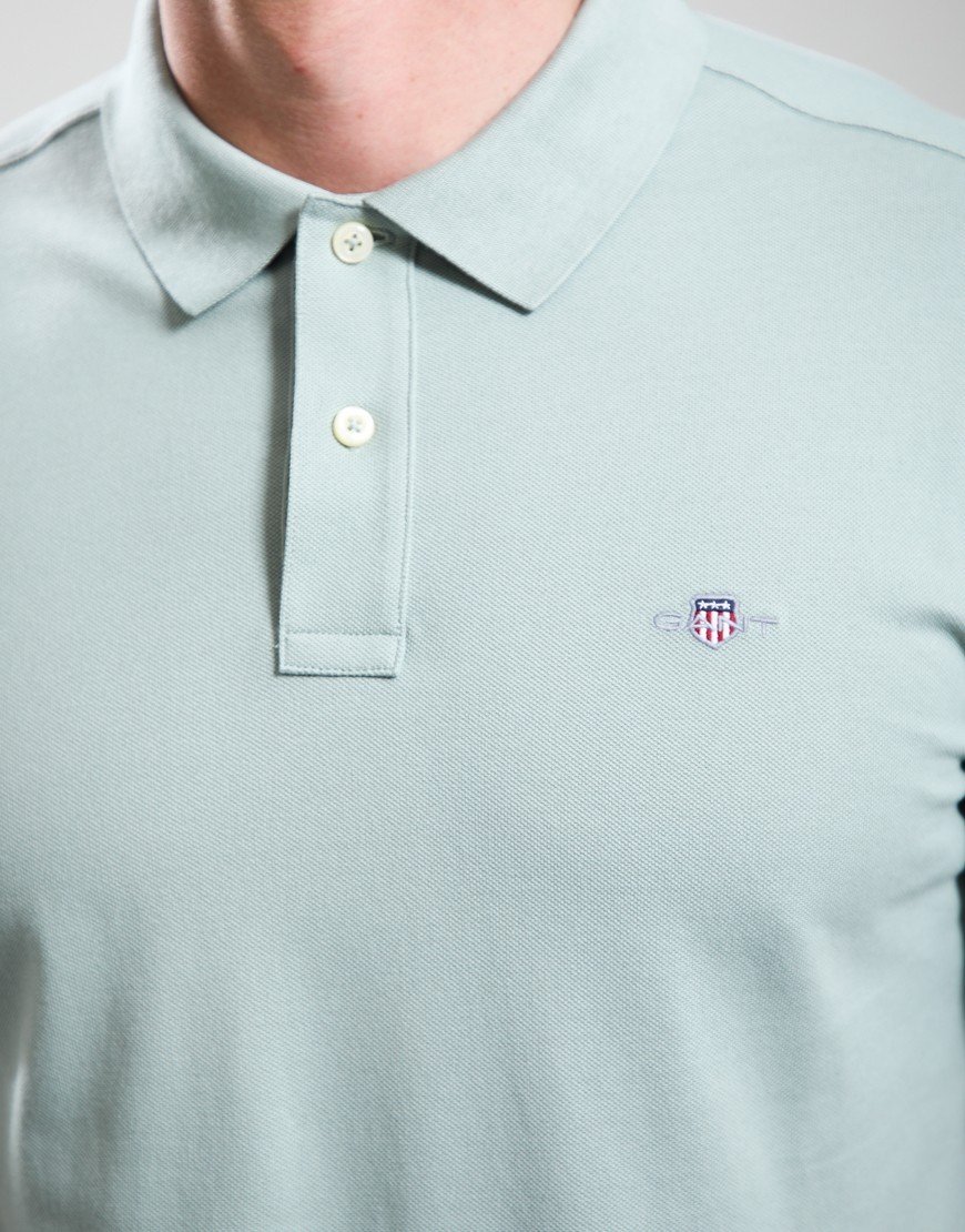 GANT Regular Shield Pique Polo Shirt Ceramic Grey