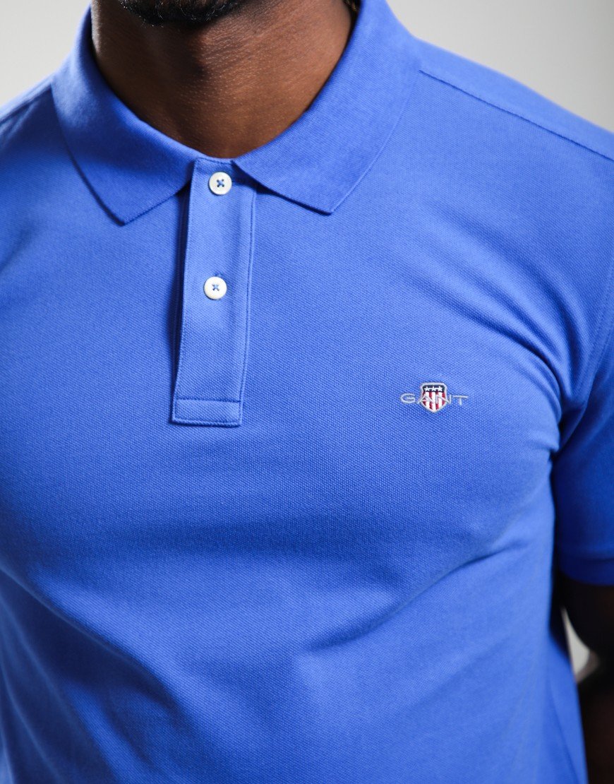 GANT Regular Shield Pique Polo Shirt Royal Blue