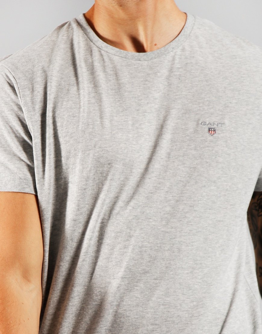 GANT Solid T-Shirt Light Grey Melange 