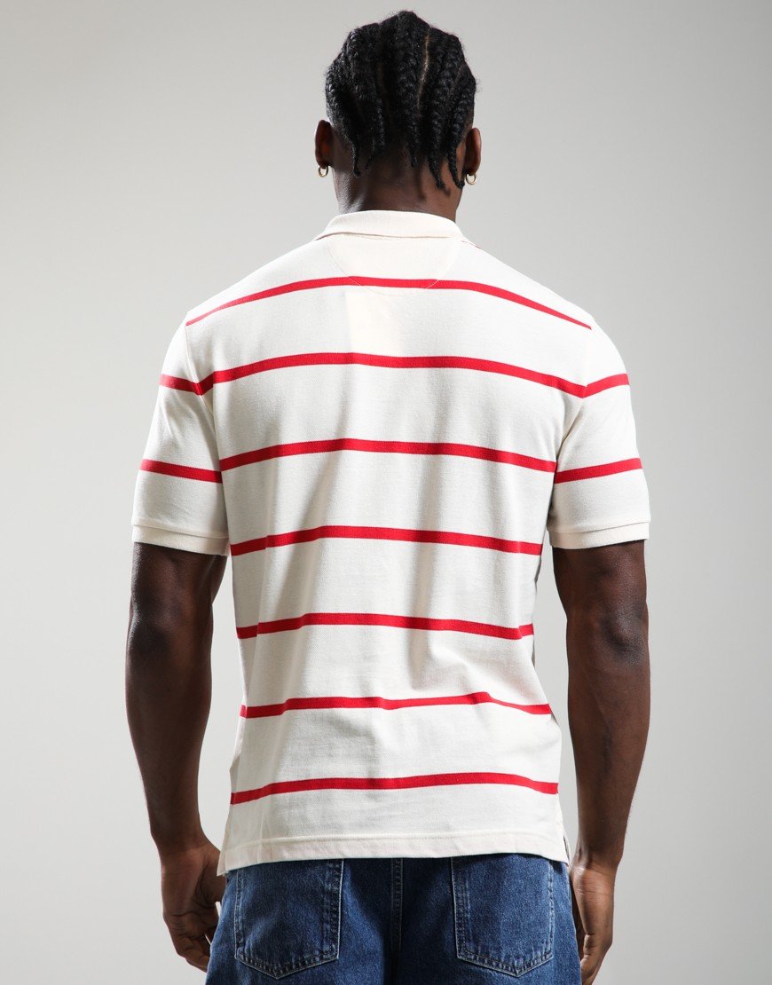 GANT Striped Polo Shirt Creamed White