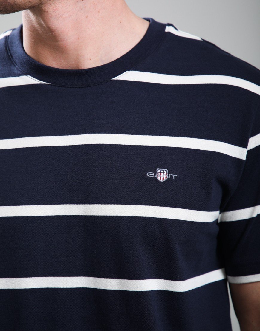 GANT Striped T-Shirt Evening Blue