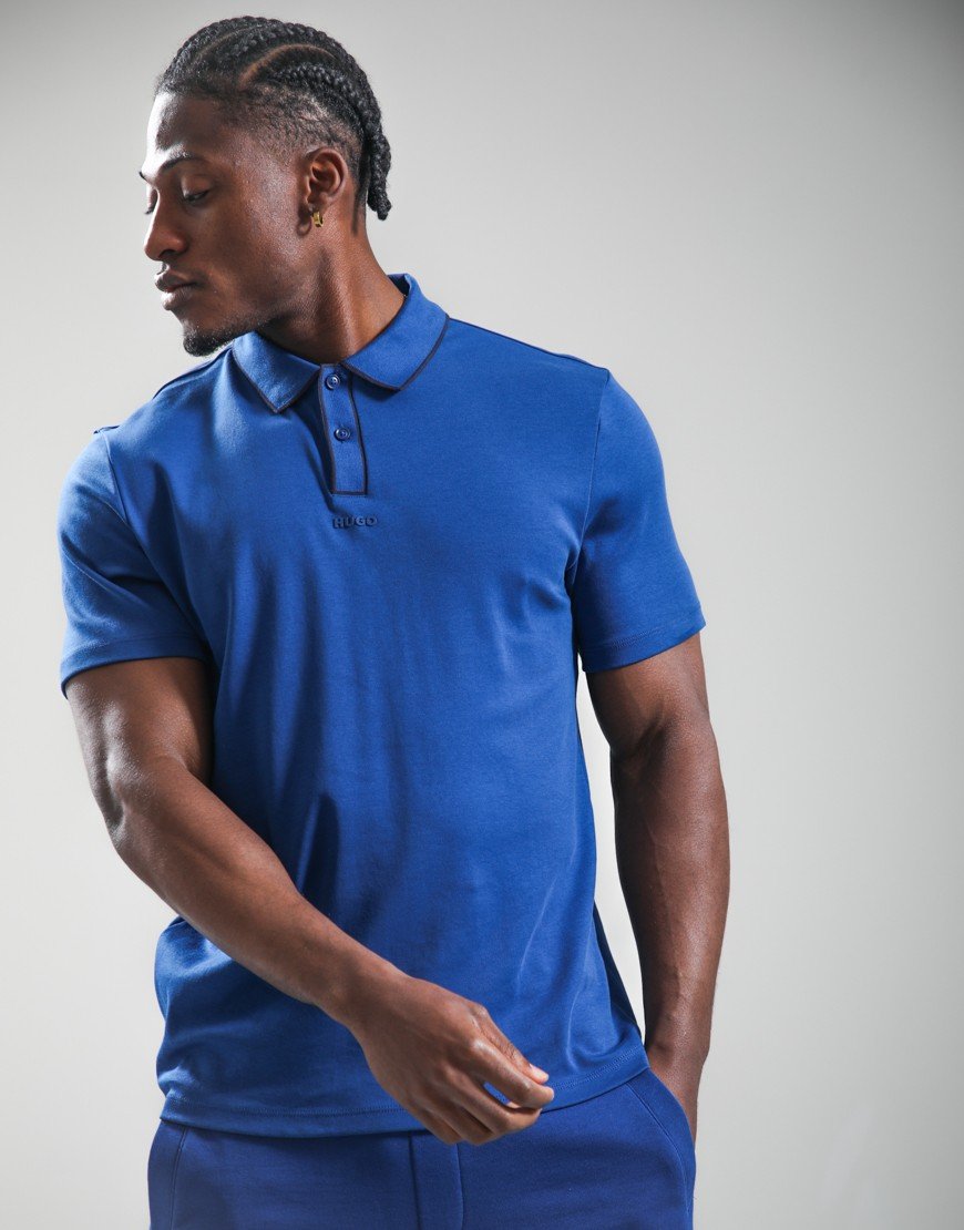HUGO Dalumo Polo Shirt Open Blue