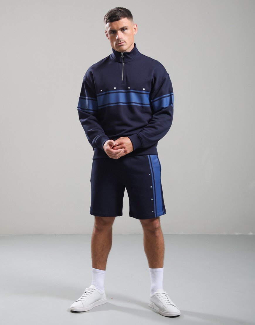 HUGO Demsizip Half Zip Sweat Dark Blue