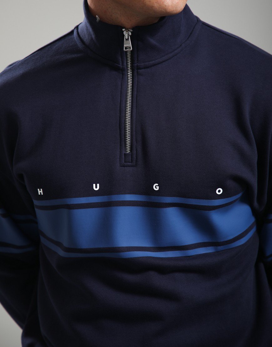 HUGO Demsizip Half Zip Sweat Dark Blue