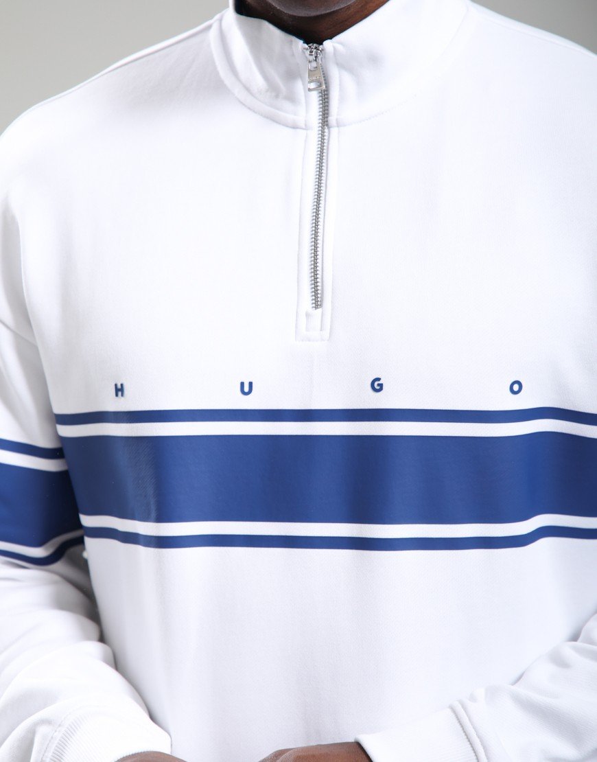 HUGO Demsizip Half Zip Sweat White