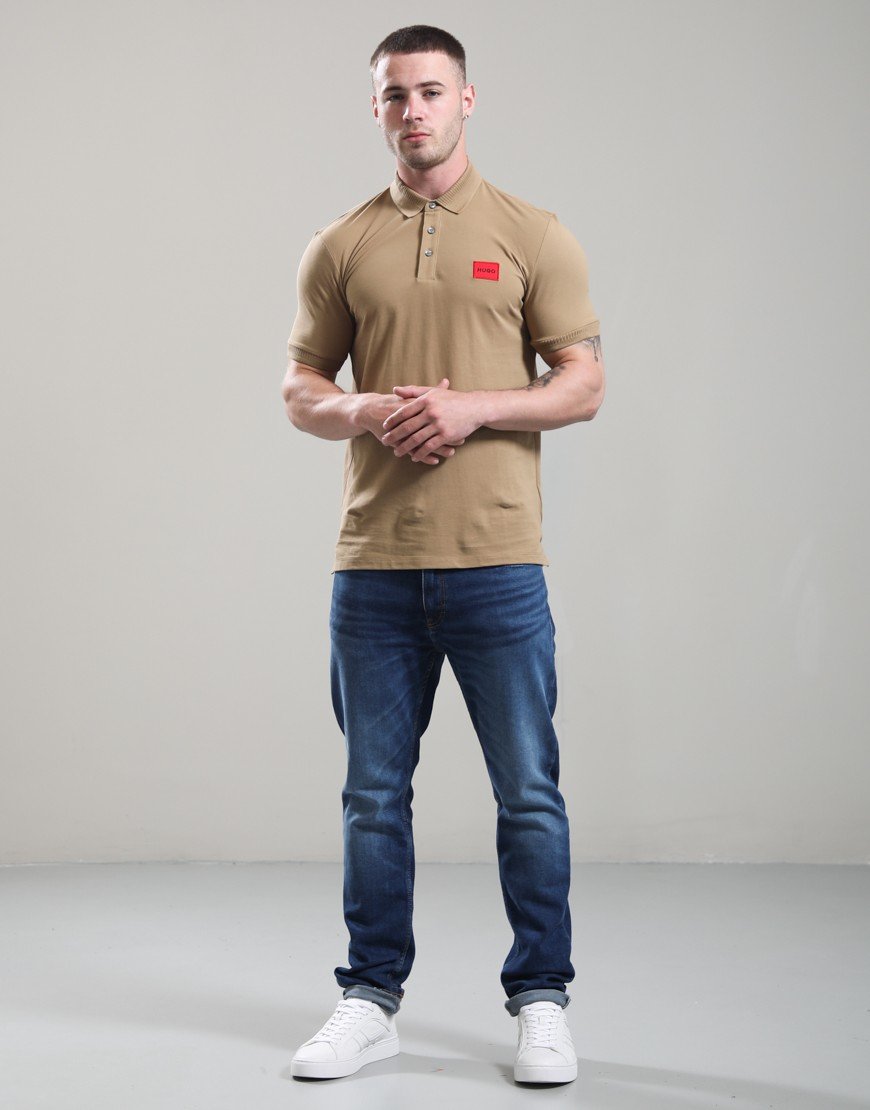 HUGO Dereso222 Polo Shirt Beige Overflow