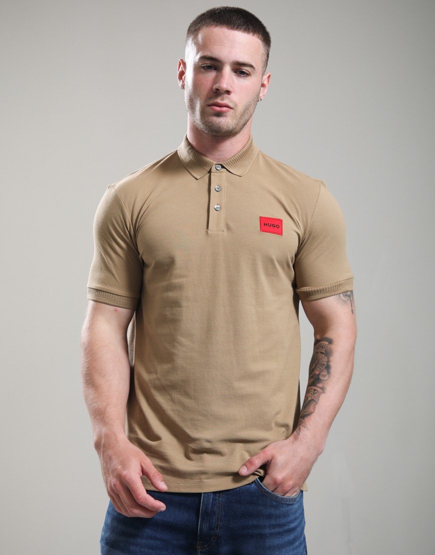 HUGO Dereso222 Polo Shirt Beige Overflow