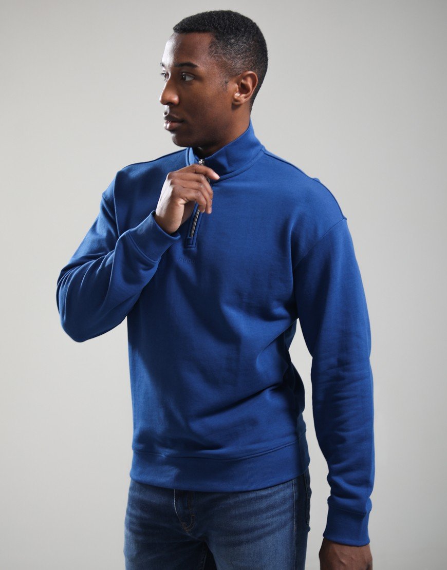 HUGO Durty244 Half Zip Sweat Open Blue