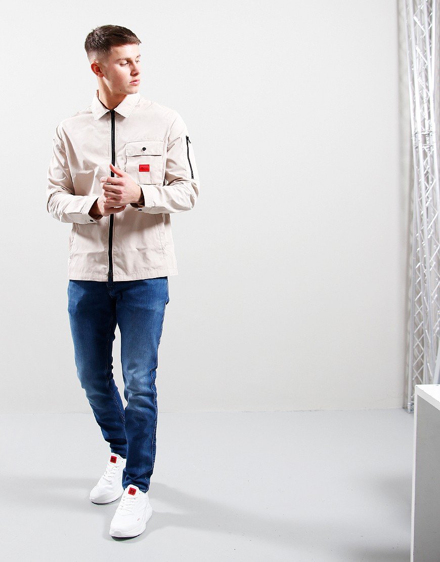 HUGO Emmond Overshirt  Light Beige