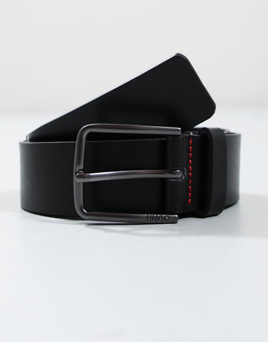 HUGO Gerik-Lam SZ35 Leather Belt Black