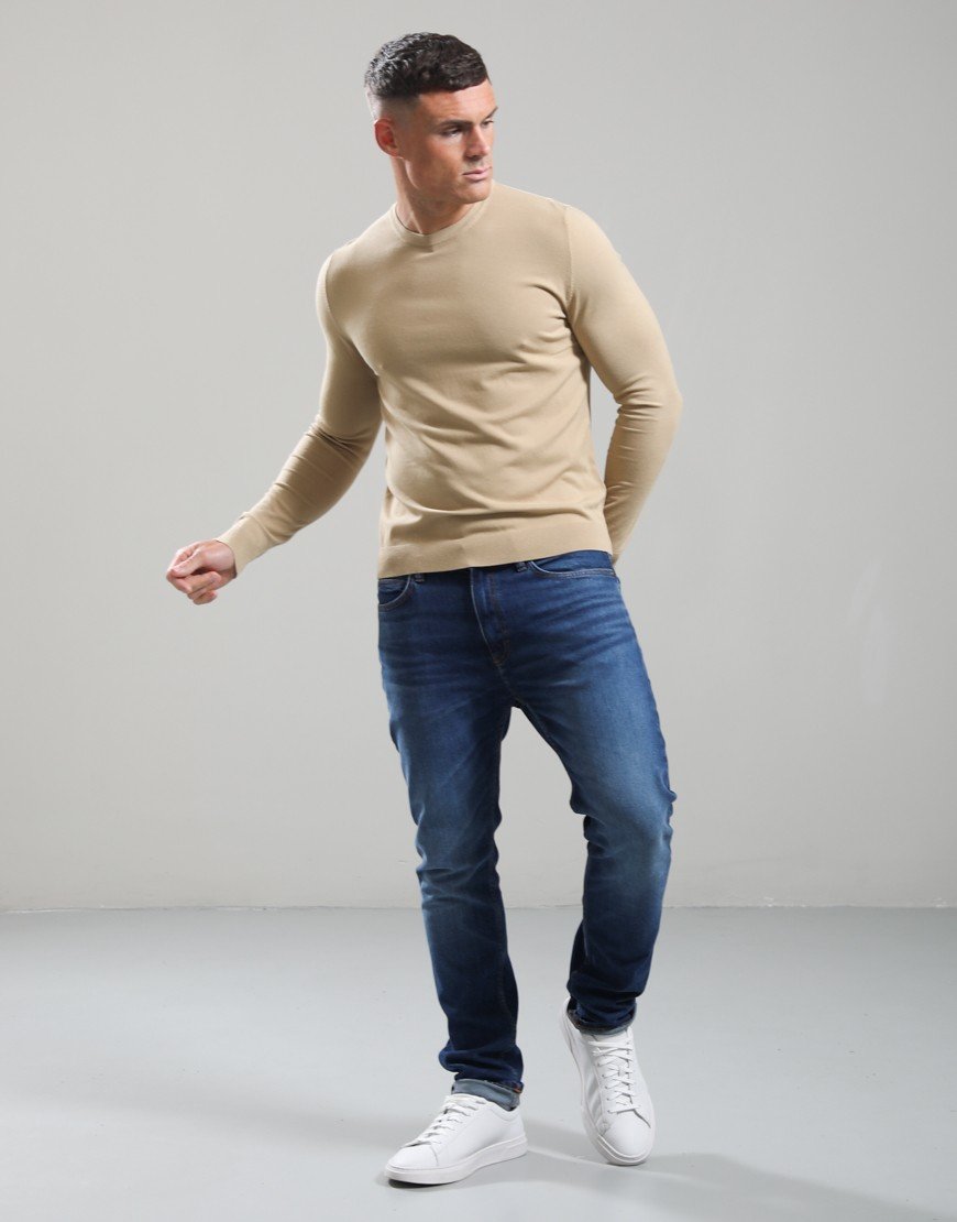HUGO San Cody-CV Crew Neck Sweat Medium Beige