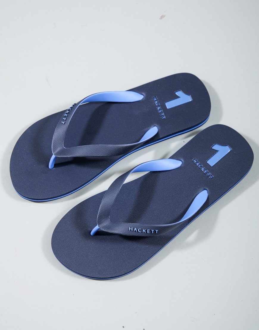Hackett Capri Numbers Flip Flops Navy