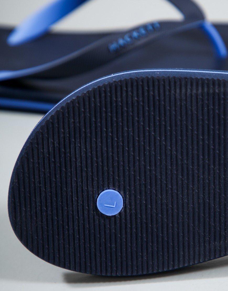 Hackett Capri Numbers Flip Flops Navy