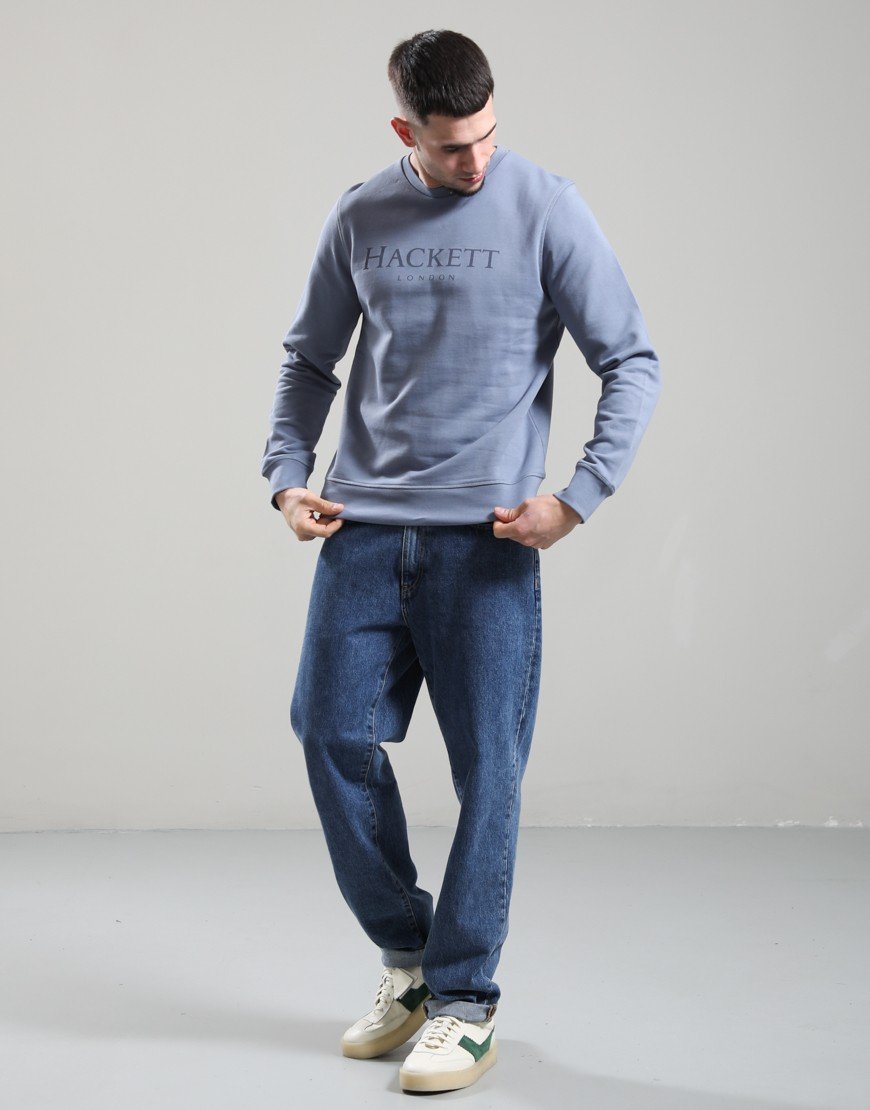 Hackett Heritage Essential Crew Sweat Thames Blue