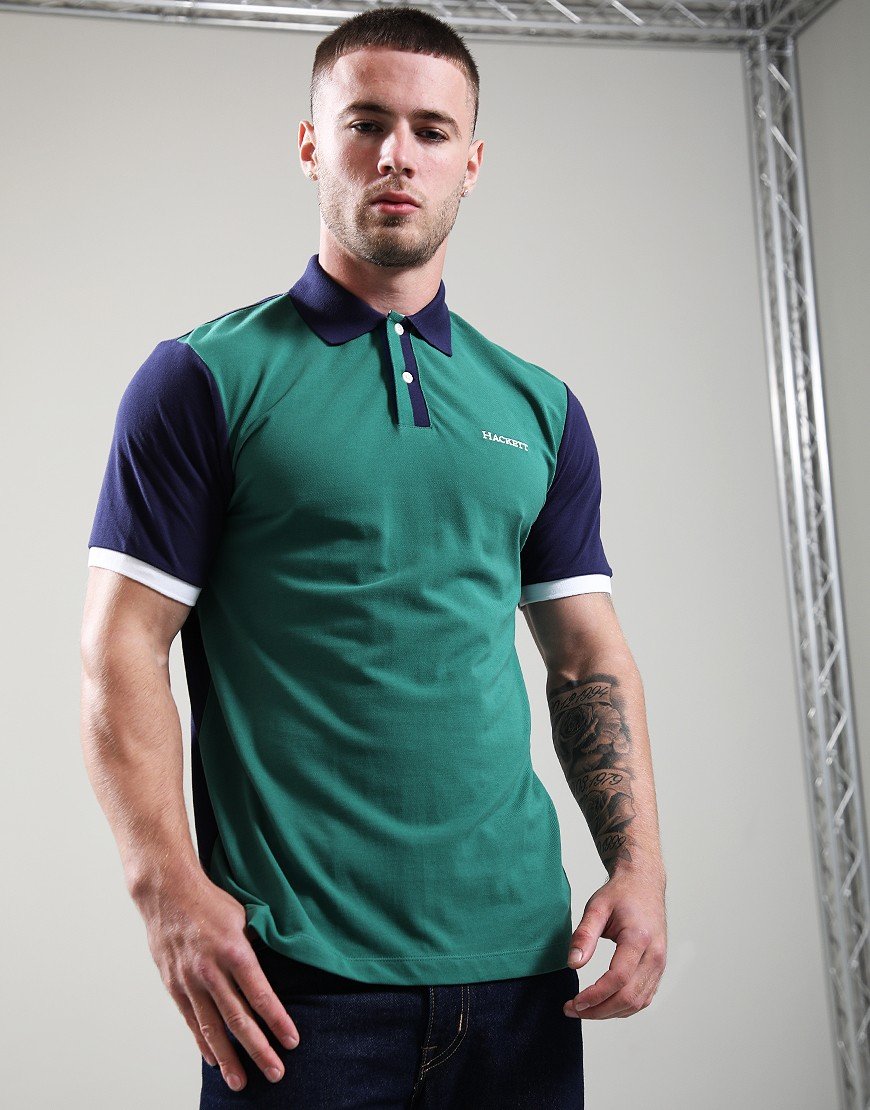 Hackett Heritage Half PC NBR Polo Shirt Grass Green Hackett Heritage Half PC NBR Polo Shirt Grass Green