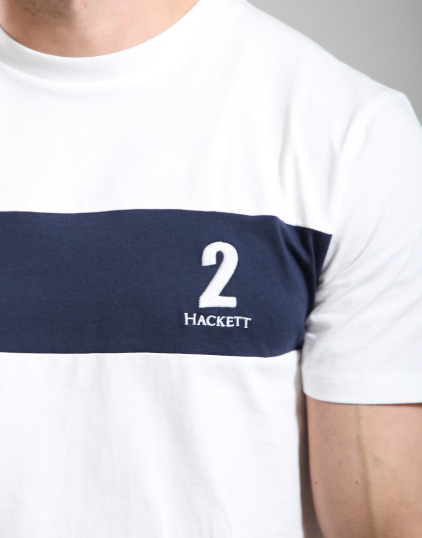 Hackett Heritage Number Panel T-Shirt Off White