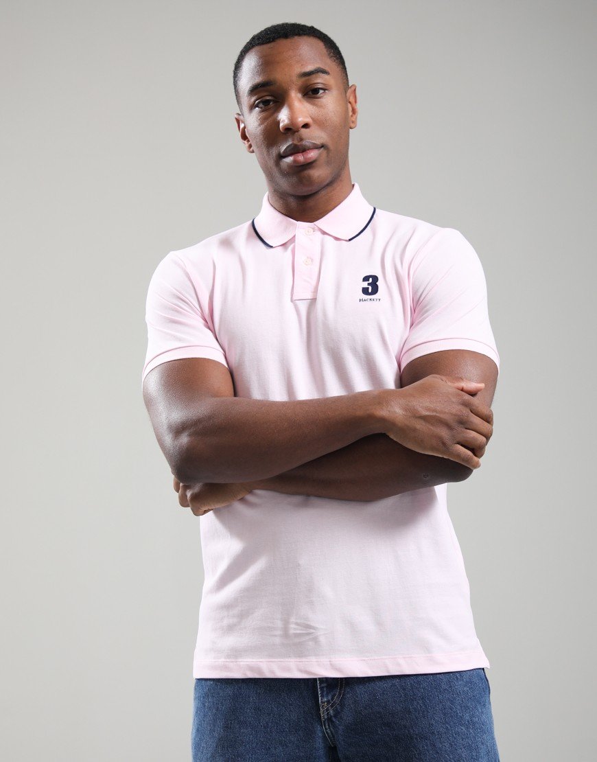 Hackett Heritage Number Polo Light Pink