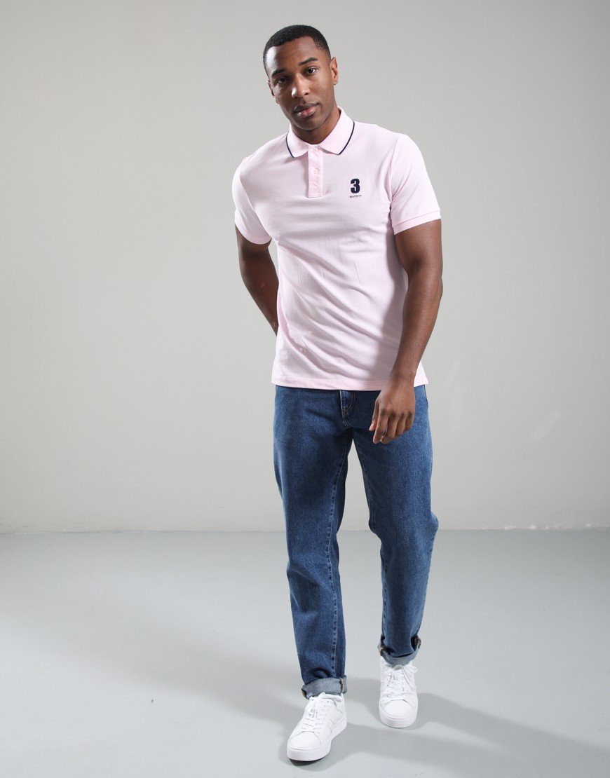Hackett Heritage Number Polo Light Pink