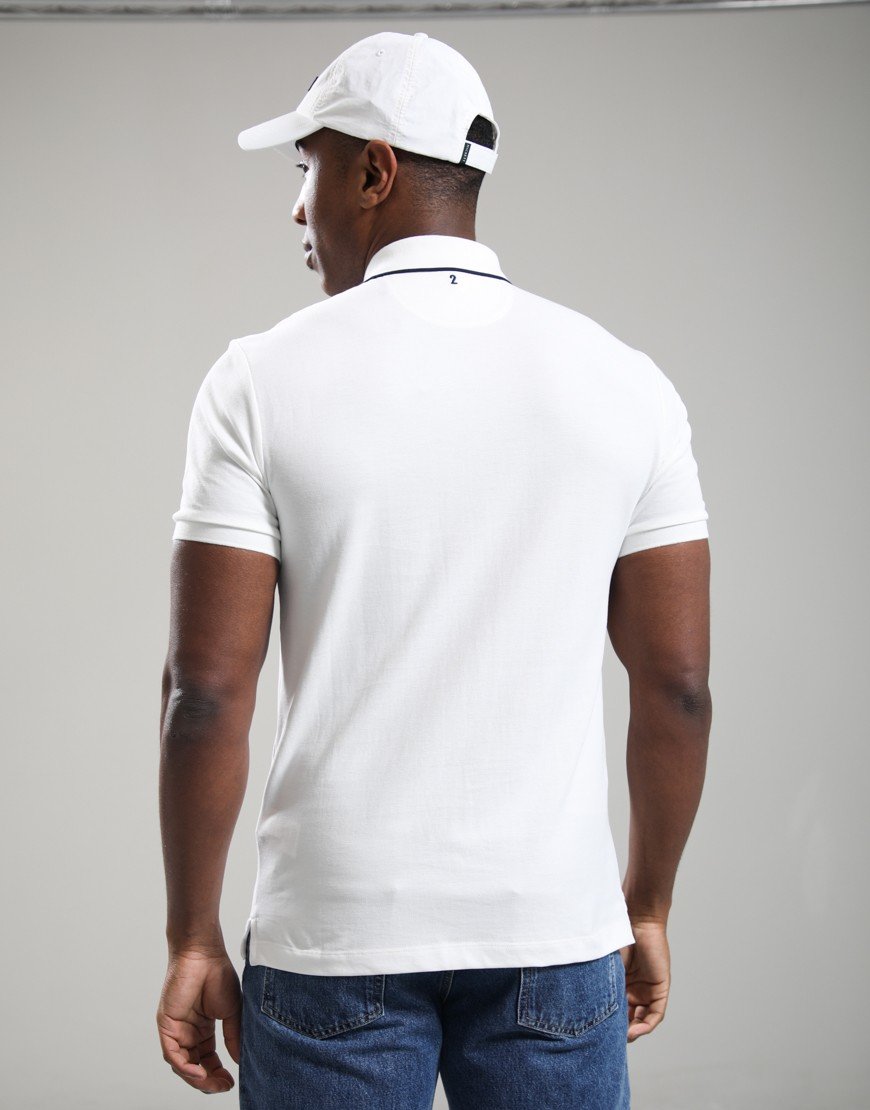 Hackett Heritage Number Polo Off White