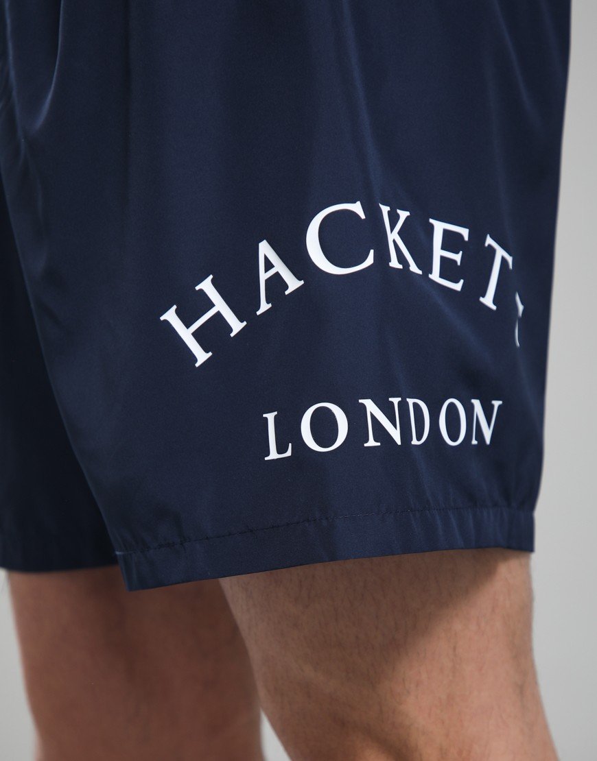 Hackett Heritage Logo Swim Shorts Ink Blue