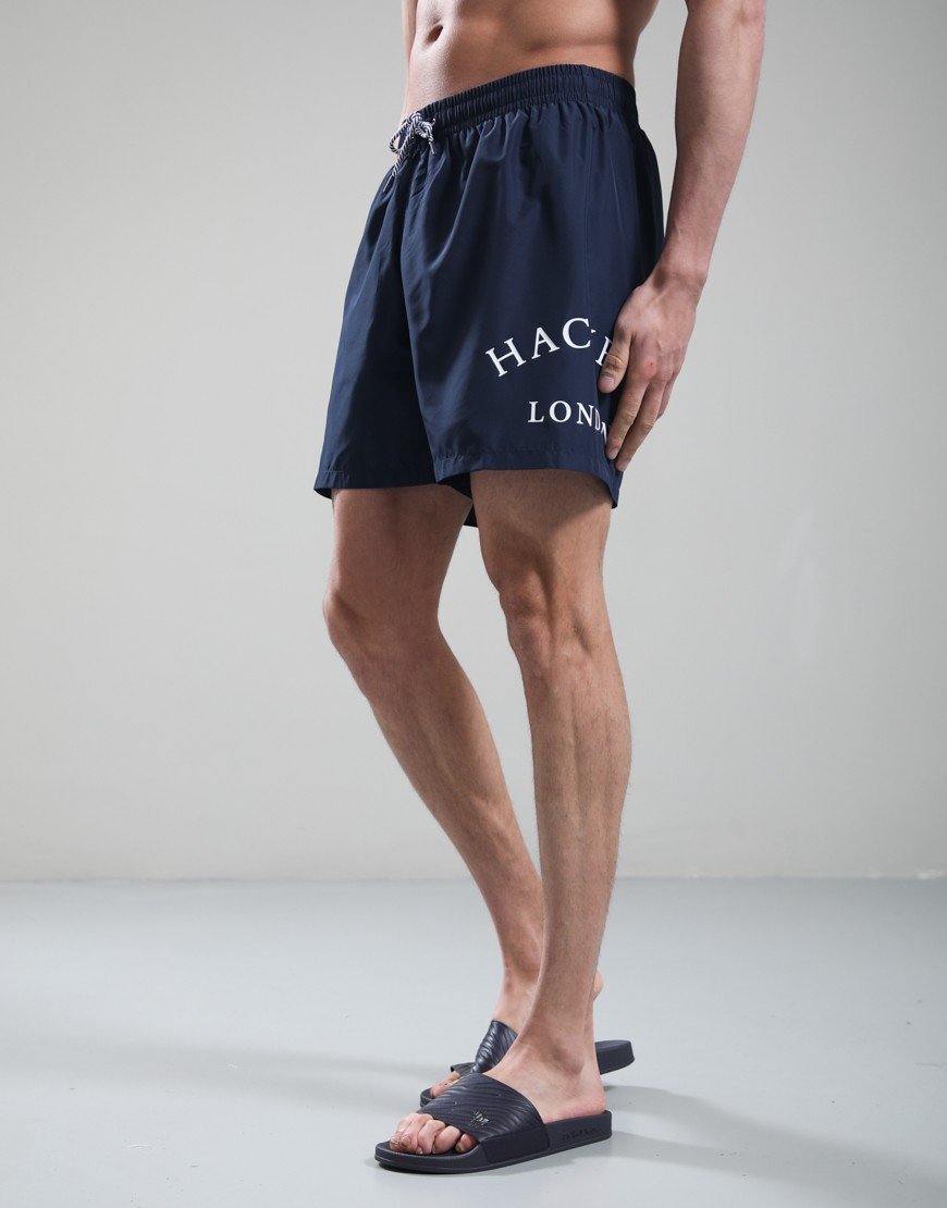 Hackett Heritage Logo Swim Shorts Ink Blue