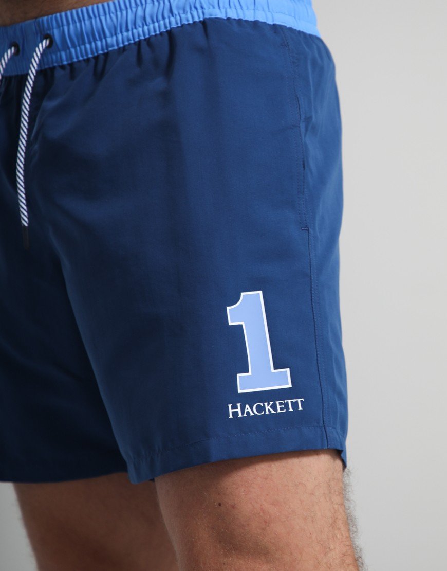 Hackett Heritage Number Swim Shorts Ink Blue